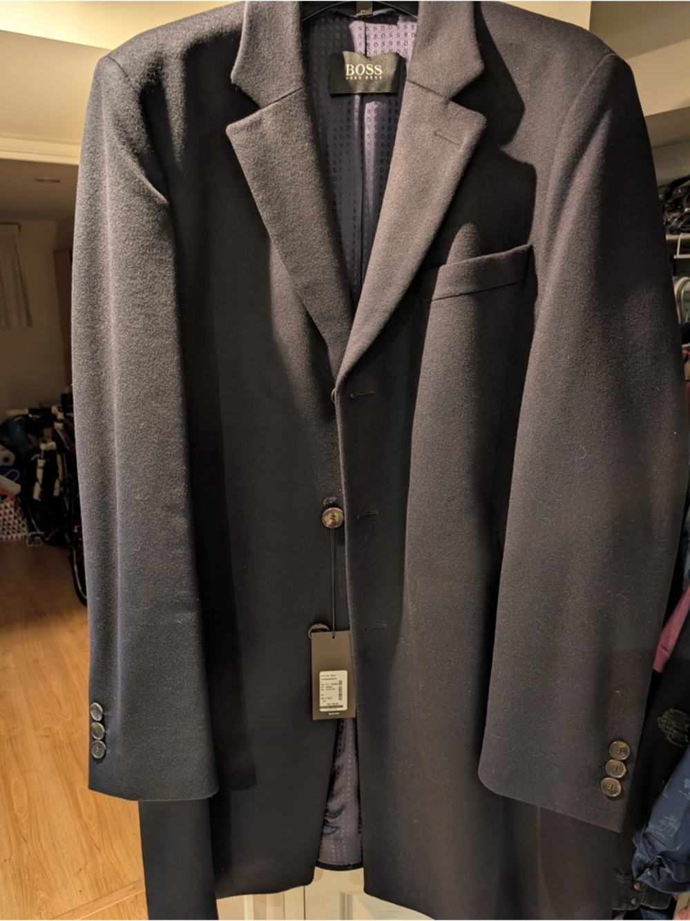 Hugo Boss Men's Black Notch Lapel Sport Coat